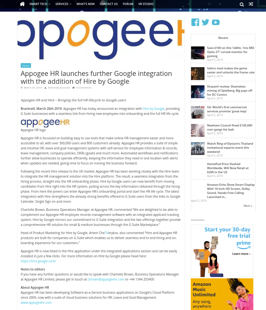 appogee hr