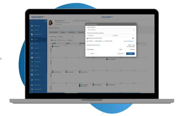 Sickness management HR Software