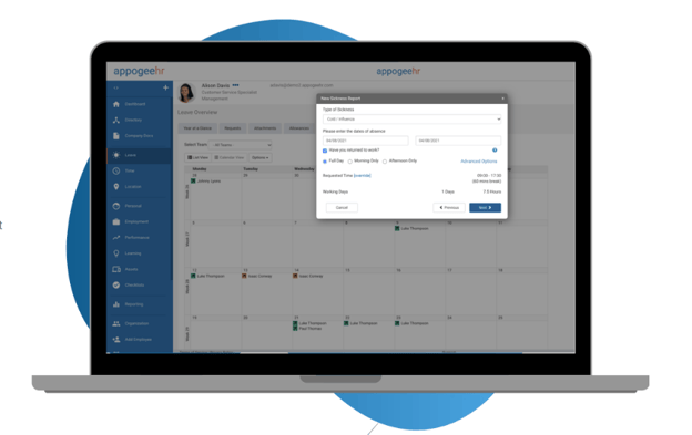 Appogee HR Leave and absence management software
